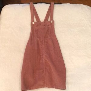 pink/mauve corduroy overall dress